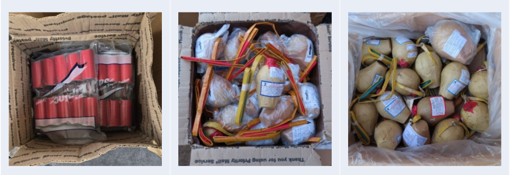 Images of Fireworks Seized from Goo’s Residence